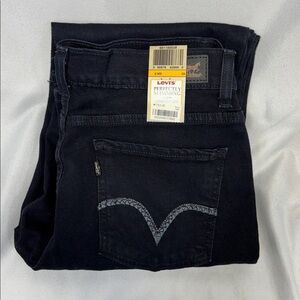 Levi's 512 perfectly slimming straight leg Dark blue Denim Jeans pants